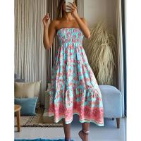 Vestido largo holgado con estampado y cintura elástica para mujer, verano 2025 - details 23