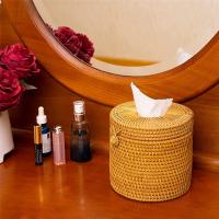 Caja de pañuelos de ratán con tapa, cubierta de papel higiénico, soportes decorativos de mimbre con tapa para almacenamiento, Rollo individual y pañuelos, 2 piezas - details 3