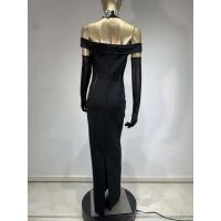 Verano vendaje 2025 mujeres celebridad Sexy Dias cristal negro Maxi vestido ceñido largo elegante vestido de fiesta de noche - details 6