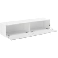 Mueble de TV de pared Evaton de 140 x 33 x 30 cm, mesa de centro flotante, consola de pared blanca de alto brillo. - details 17