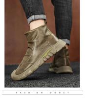 Resistente al desgaste para otoño e invierno, botas de ante negras antideslizantes, zapatos nuevos para hombre, botas cómodas de cuero de caña media - details 7