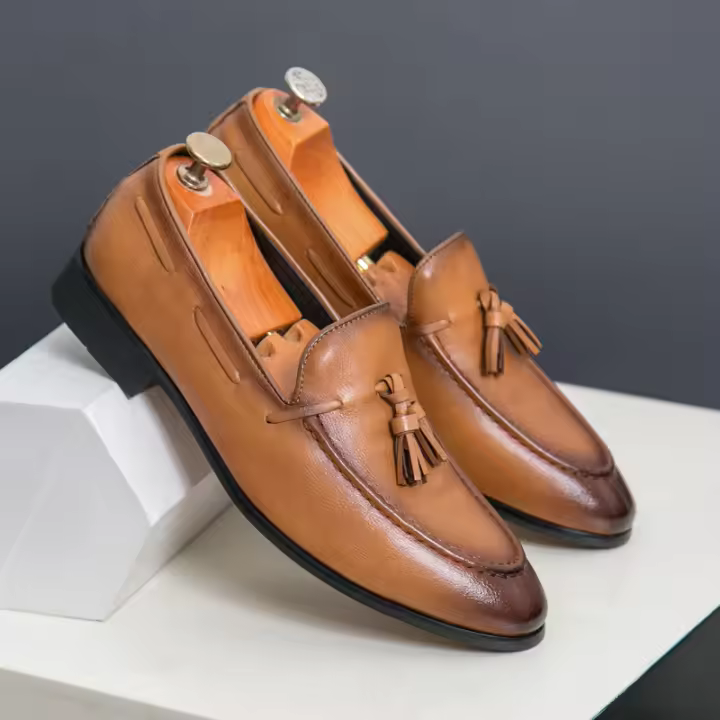Zapatos casuales de negocios de moda británica, zapatos de hombre versátiles, zapatos de cuero de moda. - 1