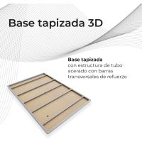 Marco de Cama 3D Extra Resistente Estabilidad de 5 Barras Transversales + 6 Patas Metálicas Roscadas de 25cm Organización de Muebles en Marrón - details 4