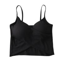 Camisola deportiva informal Irregular para mujer, camiseta sin mangas ajustada, diseño de tirantes, moda sólida, elegante - details 3