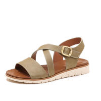 Sandalia sandalias de cuña prendas de vestir exteriores de verano 2025 nuevos zapatos romanos de mujer con cinturón plano de suela suave - details 3
