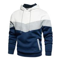 Sudadera con capucha de retales para hombre, ropa informal holgada de lana, ropa de calle cálida, moda masculina, prendas de vestir deportivas de otoño e invierno - details 9