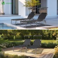 Juego de Tumbonas Plegables con Parasol Tumbona Playera Reclinable con 4 Posiciones - details 3
