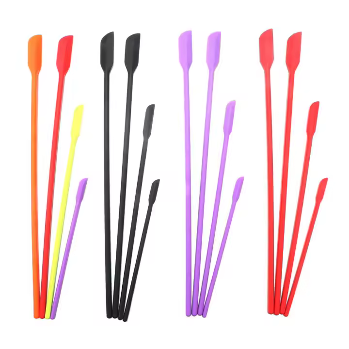 Botellas de muestra de mezcla de escultura DIY, 4 piezas, espátula de goma pequeña, Mini espátula de silicona, juego de frascos finos, raspador de maquillaje - 1