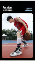 Cuero antideslizante y resistente al desgaste zapatillas de combate real versátil medio-top zapatos de baloncesto blanco y negro - details 1