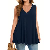 Camiseta sin mangas de color sólido, camiseta informal sin mangas para verano, ropa de mujer para uso diario - details 0