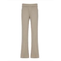 Pantalones largos acampanados elegantes y holgados de punto sólido para mujer, otoño invierno, nueva moda - details 2