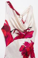 Ropa de mujer de estilo europeo y americano, estampado de flores de moda textura de satén de seda vestido Midi 849315 - details 3
