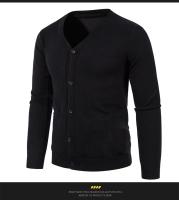 Cárdigan de punto para hombre, M-5XL de otoño, suéter fino básico elástico ajustado con cuello en V, abrigo informal versátil de Color sólido, 2024 - details 8