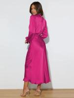 Primavera Verano nuevo vestido de manga larga de satén de gama alta vestido de noche elegante para mujer ropa de fiesta vestidos de celebridades - details 39