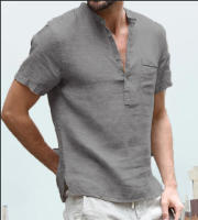 Camisas de lino con botones para hombre, camisa informal de manga corta para playa, hawaiana, para vacaciones, talla S-5XL - details 12