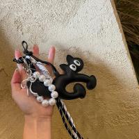 Llavero clásico de cuero con forma de gato, colgante encantador para coche, bolso, colgante para teléfono, baratija, accesorios - details 4