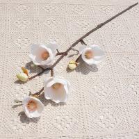 Rama de Magnolia Artificial de 78cm, flores de orquídeas artificiales hechas a mano de tacto Real, arte Floral, flor falsa, decoración de jardín al aire libre - details 2