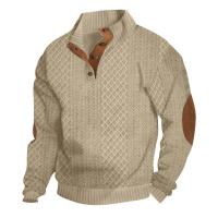 Otoño hombres cuello alto sudaderas casual pullover - details 5