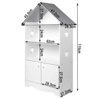 Estantería para niños, estantería para niños con puerta, estante de almacenamiento, estantería de exhibición, libros para guardería, juegos, juguetes, organizador ordenado - details 0