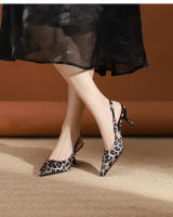 Sandalias de aguja nuevas, sencillas y versátiles, con estampado de leopardo y espalda puntiaguda. - details 18