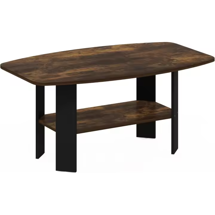 Mesa de Café Diseño Sencillo, Madera de Ingeniería, Pino Ámbar/Negro - 1