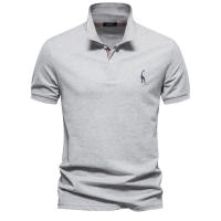 POLO de algodón bordado para hombre, camiseta de manga corta con solapa, Talla europea, 80% - details 7