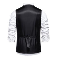 Chaleco de Traje Slim Fit para Hombres Nuevo Arrival Accesorios de Cadenas de Moda Casual Vintage Para Fiesta de Boda Material Exterior de Poliéster - details 6