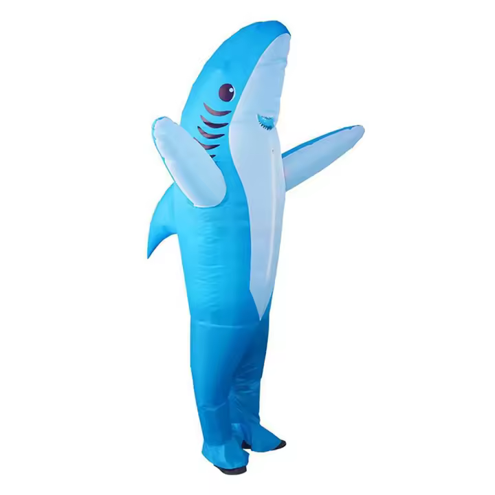 Disfraz de Tiburón para adultos, traje inflable Divertida para realizar, traje Gordo, accesorios de Cosplay de Juguetes animados para Halloween - 1