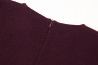 TRAFZA-vestido largo Vintage de manga corta con cremallera trasera para mujer, vestido plisado de punto con cuello redondo, decoración de empalme, primavera 2025 - details 15