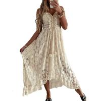 Vestido tobillero con tirantes, falda larga de color puro, columpio grande, exportación europea y americana, principios de otoño, nuevo, 2024 - details 4