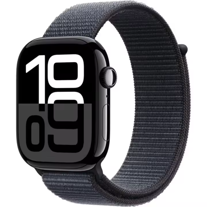 Apple Watch Series 10 GPS Cellular 46mm, correa deportiva AC y tinta de aluminio negra, igual - 1