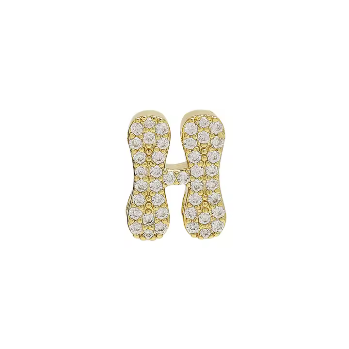 Pulseras personalizadas con 26 letras en inglés, pulseras con nombre de circonita de cristal, pulseras con letras deslizantes DIY, joyería de cumpleaños - 1