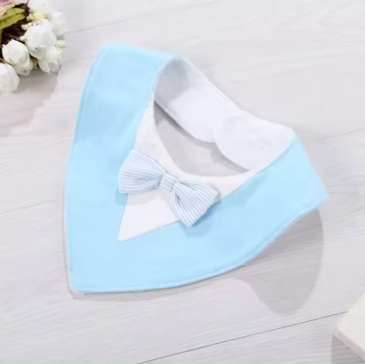 Babero Suave para Recién Nacidos Impermeable, Lazo, Abanico para Alimentación, Niños y Niñas - 1