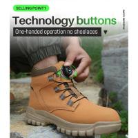 Botas de trabajo indestructibles con puntera de acero para hombre, impermeables y seguras - details 5