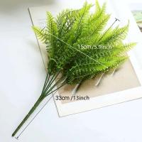 2/1 UDS plantas artificiales DIY 7 ramas de plástico 49 hojas helechos falsos muebles para el hogar decoraciones de mesa de Navidad - details 2