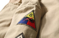 Chaqueta de Bombero Militar de Algodón Ligero Estilo Tanker WW2 de Brad Pitt Moda para Hombres - details 12