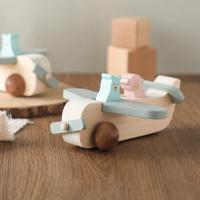 Bloques de construcción de madera Montessori para bebé, juguetes de avión, modelo tripulado, adorno de madera, juguetes - details 7