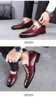 Zapatos casuales italianos del vestido de la PU marrón coreano, mocasines de cuero genuino de los zapatos de los hombres de los deportes - details 5