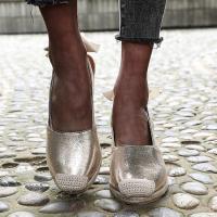 Patrón de piel de serpiente europea y americana, sandalias de cáñamo con tacón de cuña, bolsa de verano para mujer, sandalias vacías traseras de cabeza, zapatos de mujer de tacón alto de gran tamaño - details 20