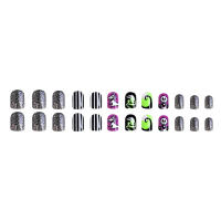 Uñas postizas de larga duración, Uñas postizas ultraflexibles, brillantes, prensas cortas para Halloween, uso diario y fiestas - details 4
