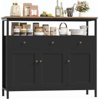 Mueble de Almacenamiento Ajustable Aparador de Cocina con 3 Cajones y 3 Puertas Blanco - details 8