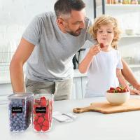 Organizadores de almacenamiento de alimentos con tapa, contenedor de granos, refrigerador, caja de fideos, tanque de almacenamiento multigrano, latas selladas, suministro de cocina, 5 piezas - details 6