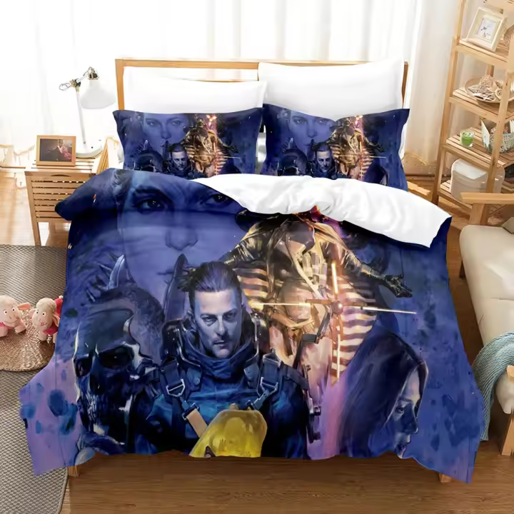 Cubierta de Edredón 3D 'Death Stranded' Juego de Ropa de Cama de Poliéster para Cama Doble, Plena, Rey - 1