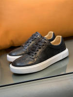 Zapatos casuales de cuero de vaca rayados a mano de alta gama para hombres - details 22