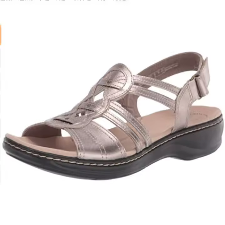 Nuevas sandalias de playa informales cosidas con cuña para mujer de talla grande de verano - 1