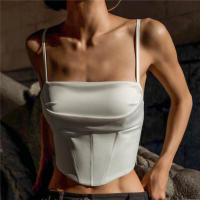 BUNO-Camiseta sin mangas con tirantes finos para mujer, Top corto ajustado con espalda descubierta, ropa de calle para fiesta, verano 2025 - details 7