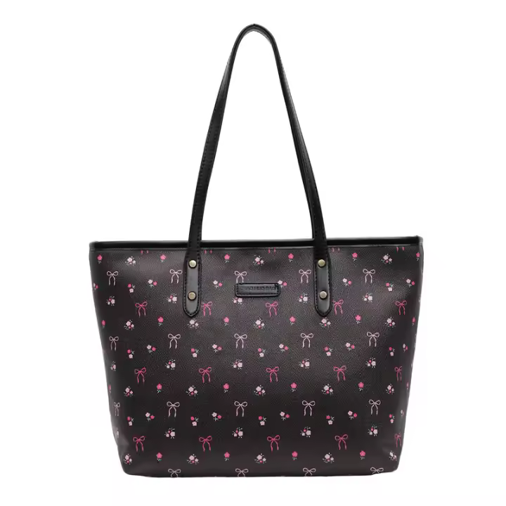 Bolso de mano elegante de piel sintética con diseño de lazo floral para mujer, regalos para novia, bolso con lazo, bolso de hombro de gran capacidad para uso diario, bolso de viaje diario versátil de alta calidad, bolso de compras, bolsos de mujer, bolsos - 1