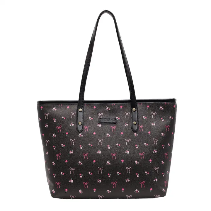 Bolso de mano elegante de piel sintética con diseño de lazo floral para mujer, regalos para novia, bolso con lazo, bolso de hombro de gran capacidad para uso diario, bolso de viaje diario versátil de alta calidad, bolso de compras, bolsos de mujer, bolsos - 1