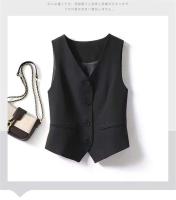Nuevo y elegante chaleco con cuello en V, negocios formales con una hilera de botones, moda para mujer, chaleco vintage rojo - details 1