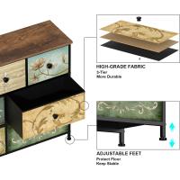 Mueble de Almacenamiento Cómodo con 9 Cajones Diseño Industrial de Metal con Superficie de Madera y Cajones de Tela para Sala de Estar, Habitación Infantil, Pasillo Estilo Rústico - details 18